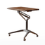 Mobile ergonomic standing desk with premium aluminium alloy frame and warm wood finish