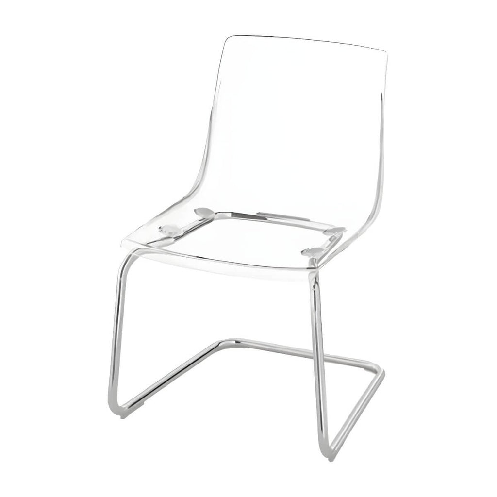 Scandinavian style low back side chair made of plastic and acrylic, ideal for kitchen and dining areas