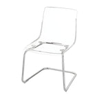 Scandinavian style low back side chair made of plastic and acrylic, ideal for kitchen and dining areas