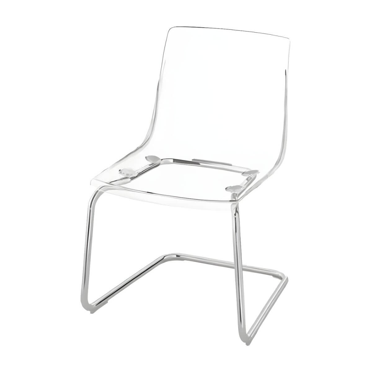 Scandinavian style low back side chair made of plastic and acrylic, ideal for kitchen and dining areas