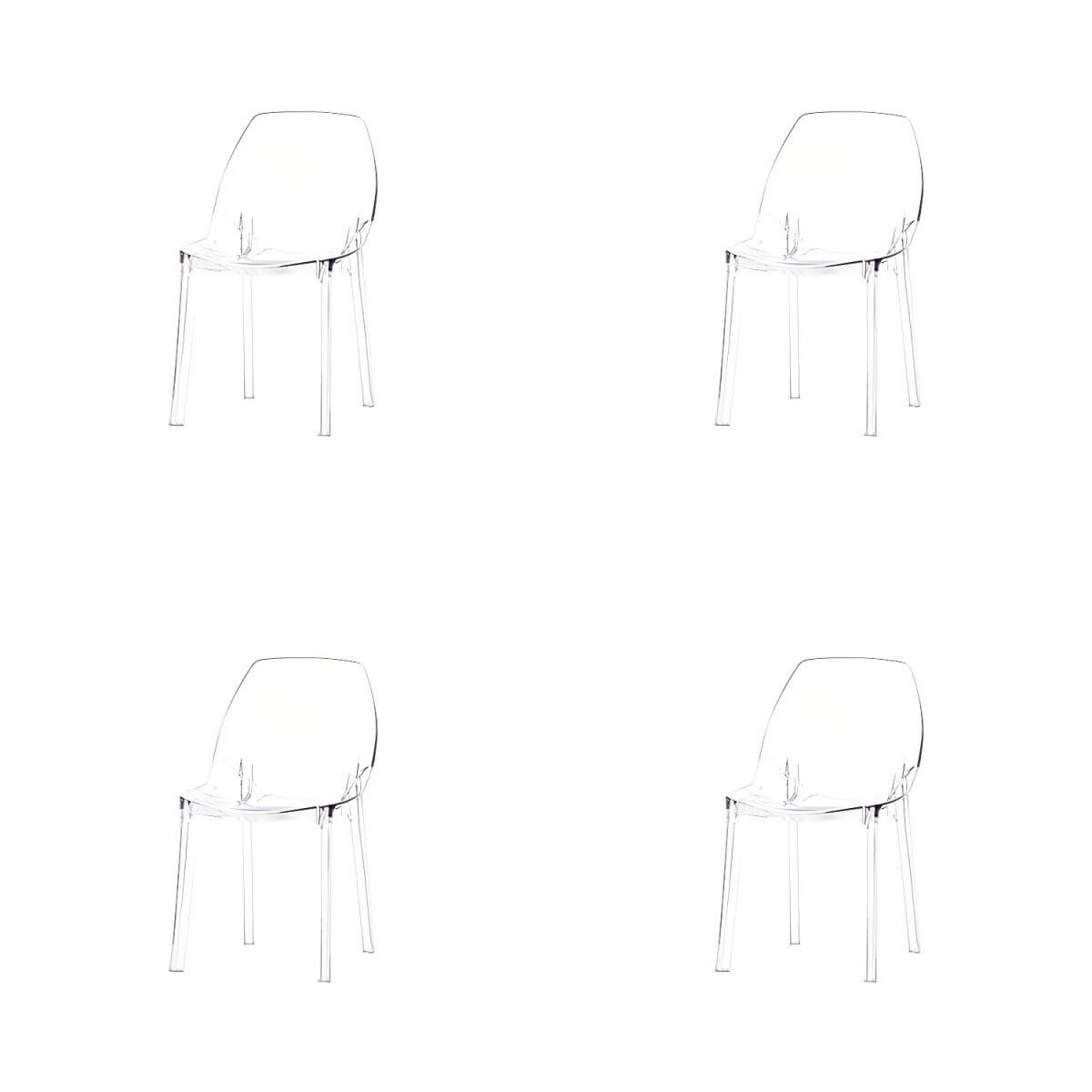 Armless acrylic side Parsons dining chair for indoor home use