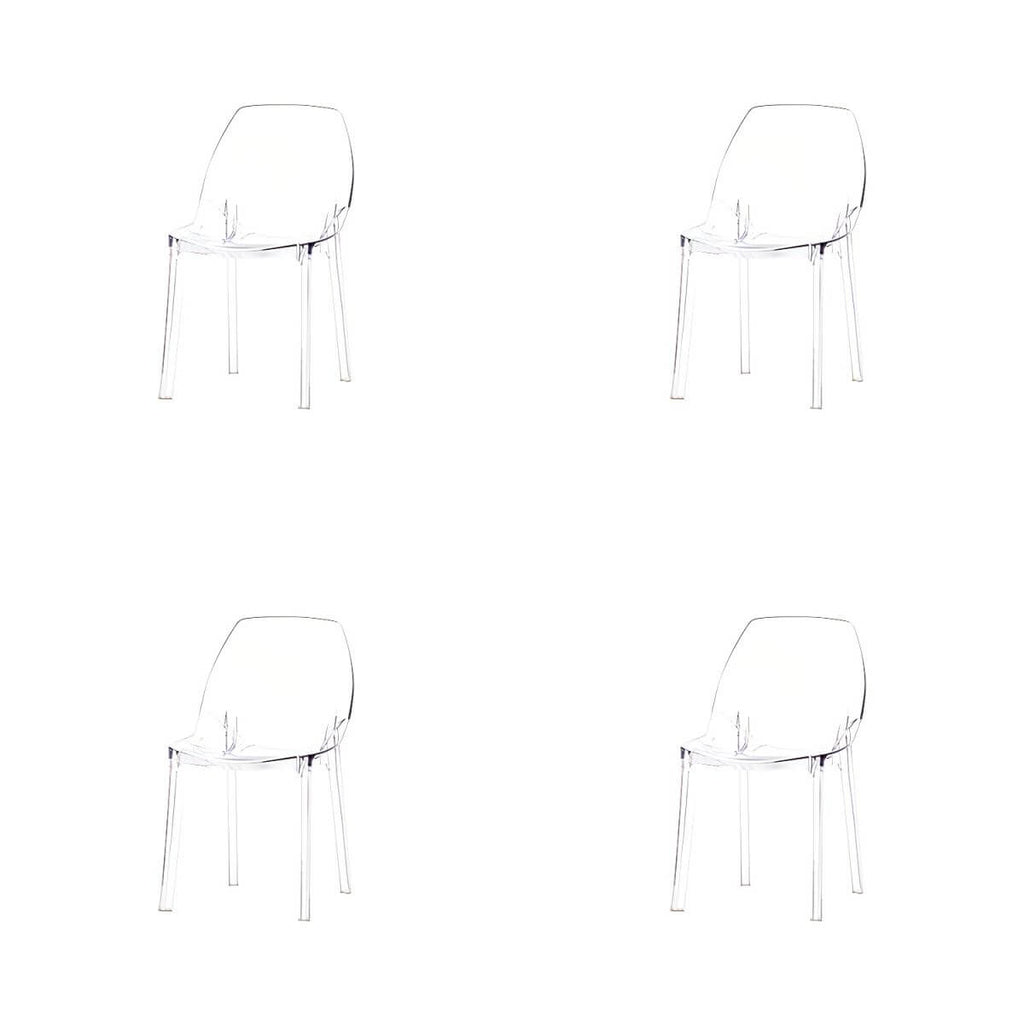 Armless acrylic side Parsons dining chair for indoor home use