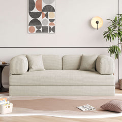 78.7'' Compress Upholstered Convertible Sofa Bed with Corduroy Fabric