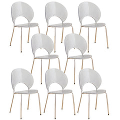 Acrylic Open Back Armless Stackable Dining Chair with Metal Legs Dining Chairs