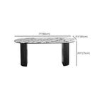 Oval multicolor genuine marble dining table set with 4 chairs for stylish dining rooms