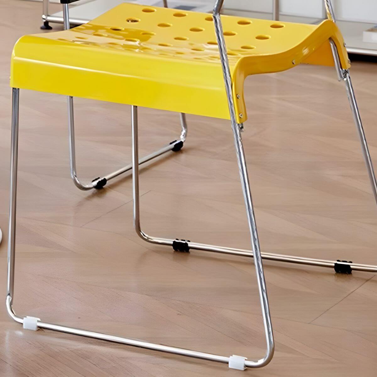 Stackable plastic and acrylic side chair for modern garden and dining use