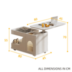 Cream lift-top coffee table with smart storage and easy mobility for modern living rooms