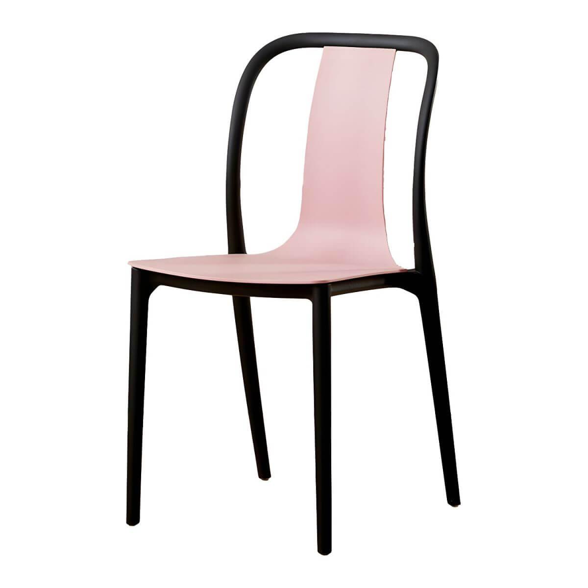 Low-back plastic and acrylic side chair with modern style for kitchen and dining areas