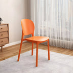 Stackable Scandinavian side chair with open back made of plastic and acrylic for dining