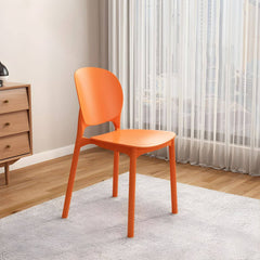 Stackable Scandinavian Side Chair with Open Back and Plastic & Acrylic Material Dining Chairs