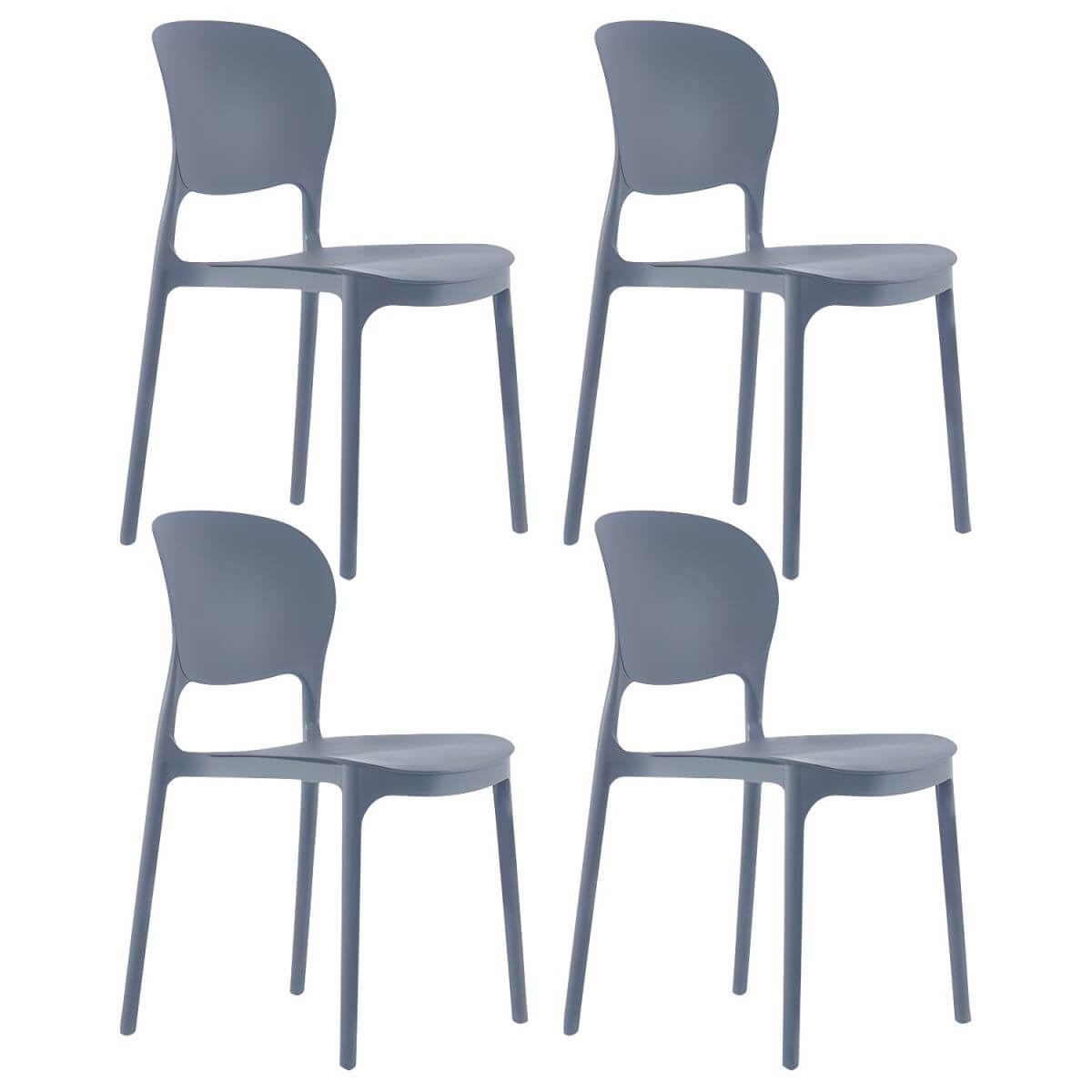 Stackable modern side chair with low back made of plastic and acrylic, perfect for contemporary dining