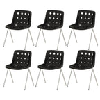 Stackable Scandinavian plastic and acrylic side chair with low back for dining