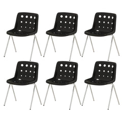 Stackable Scandinavian Style Plastic & Acrylic Side Chair with Low Back Dining Chairs