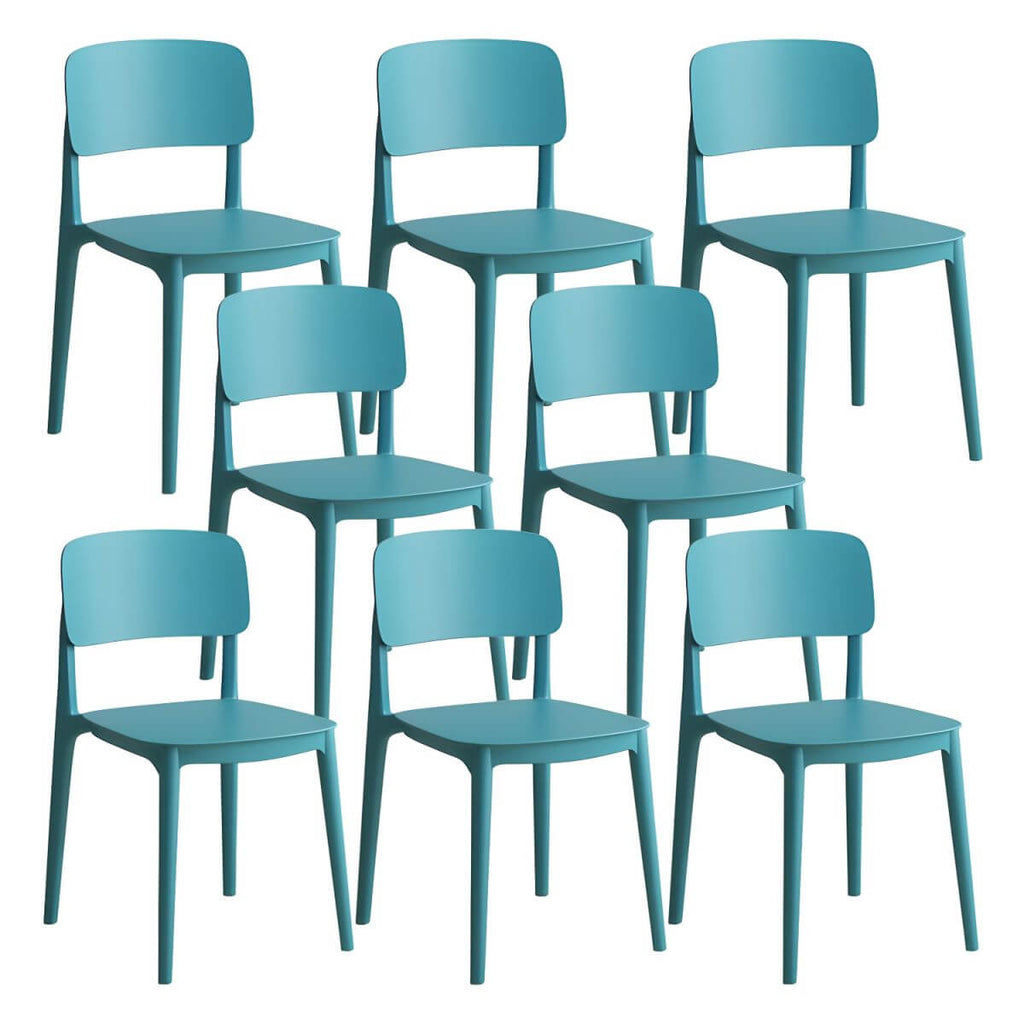 Scandinavian style stackable plastic and acrylic side chair for kitchen and dining