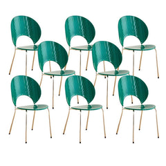 Scandinavian Style Stackable Plastic & Acrylic Side Chair with Silver Legs Dining Chairs
