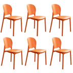 Stackable Scandinavian side chair with open back made of plastic and acrylic for dining