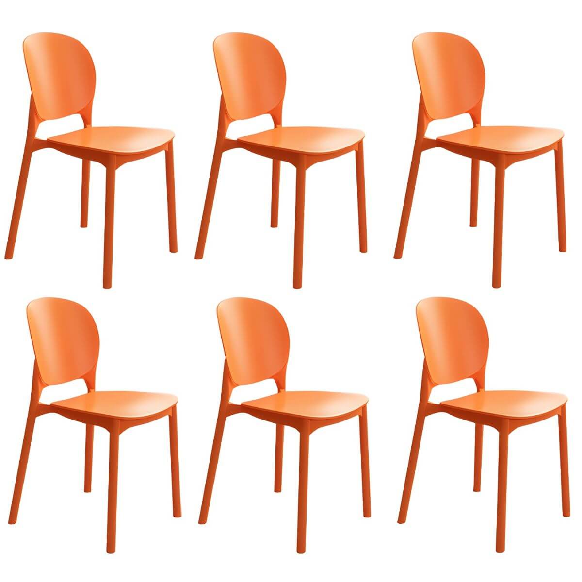 Stackable Scandinavian side chair with open back made of plastic and acrylic for dining
