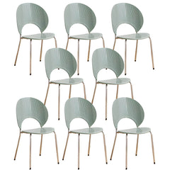 Acrylic Open Back Armless Stackable Dining Chair with Metal Legs Dining Chairs