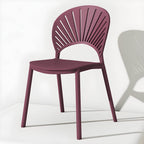 Scandinavian style plastic and acrylic side chair with low back for kitchen and dining