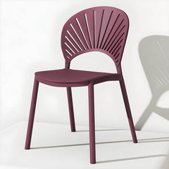 Scandinavian Style Plastic & Acrylic Side Chair with Low Back for Kitchen & Dining Dining Chairs