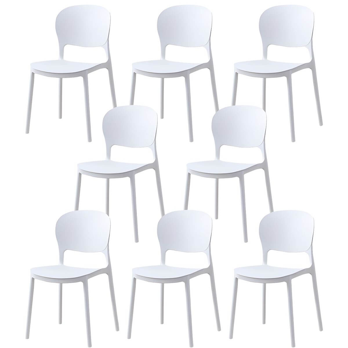 Scandinavian style stackable plastic and acrylic dining side chair for kitchen and dining