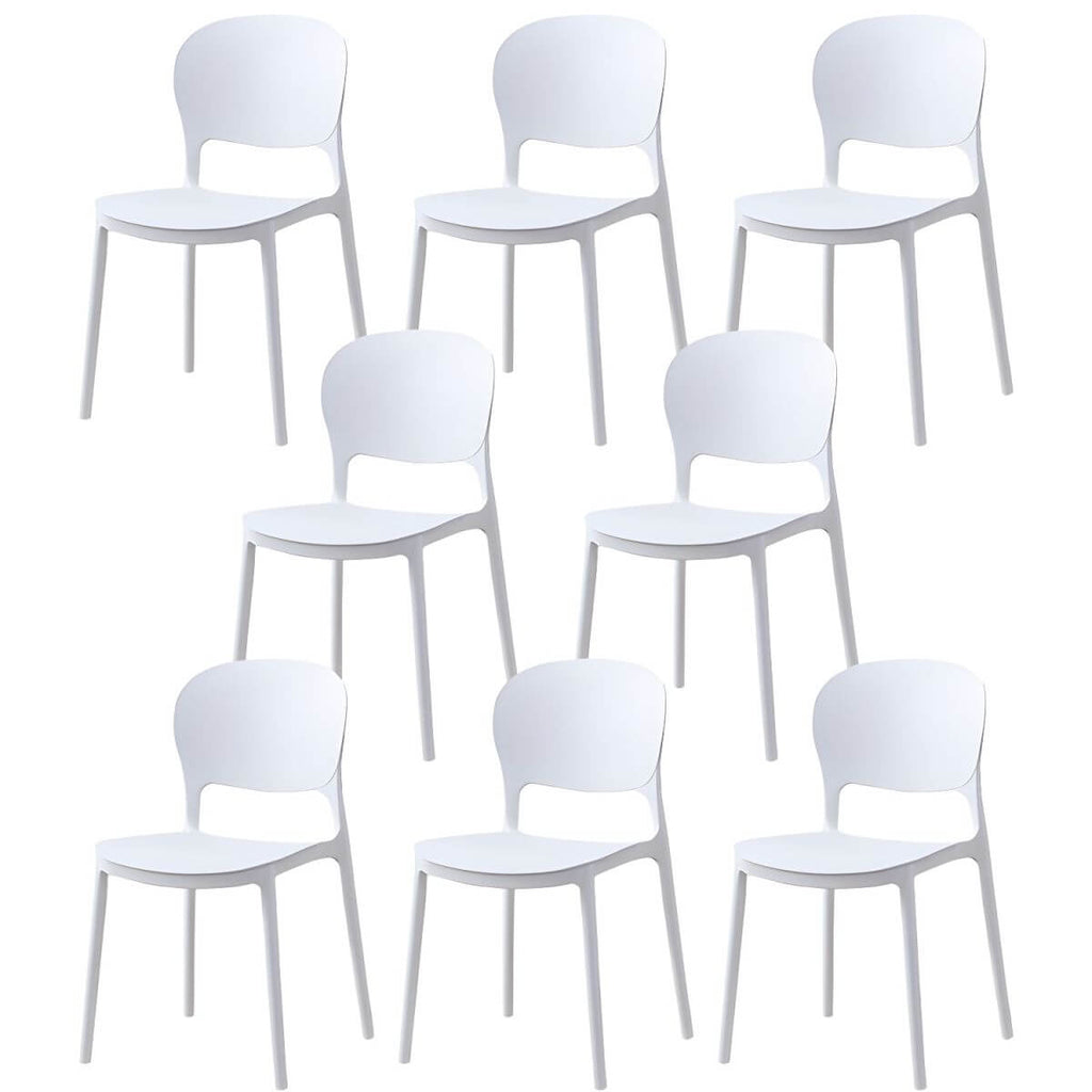 Scandinavian style stackable plastic and acrylic dining side chair for kitchen and dining
