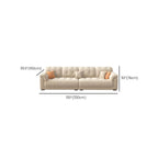 Beige polyester blend sofa with tufted back and pillow top arms, modern and comfortable seating