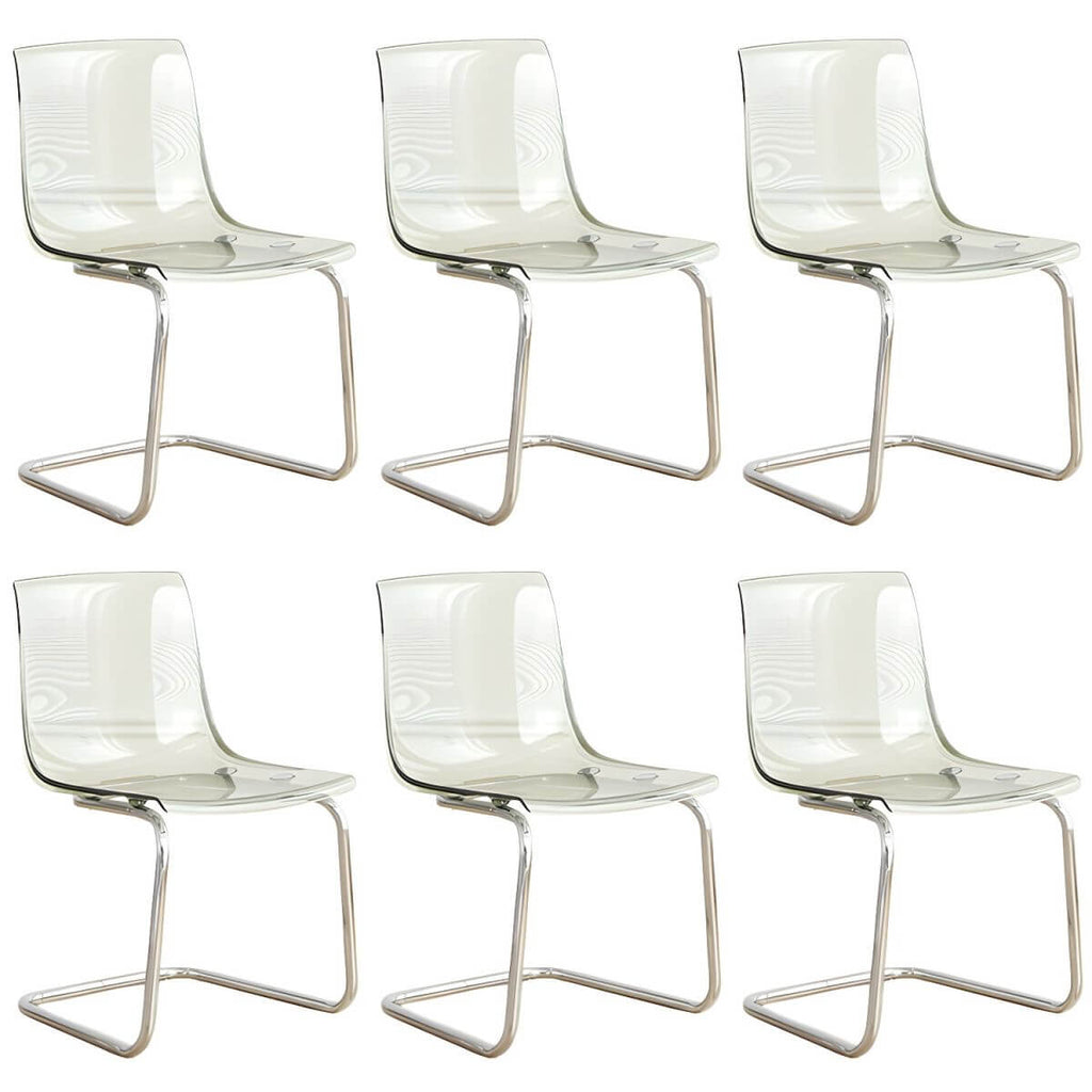 Scandinavian style plastic and acrylic non-upholstered side dining chair