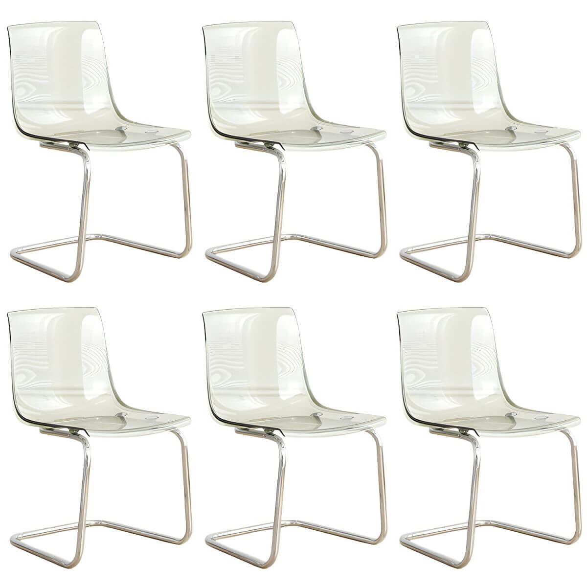 Scandinavian style plastic and acrylic non-upholstered side dining chair