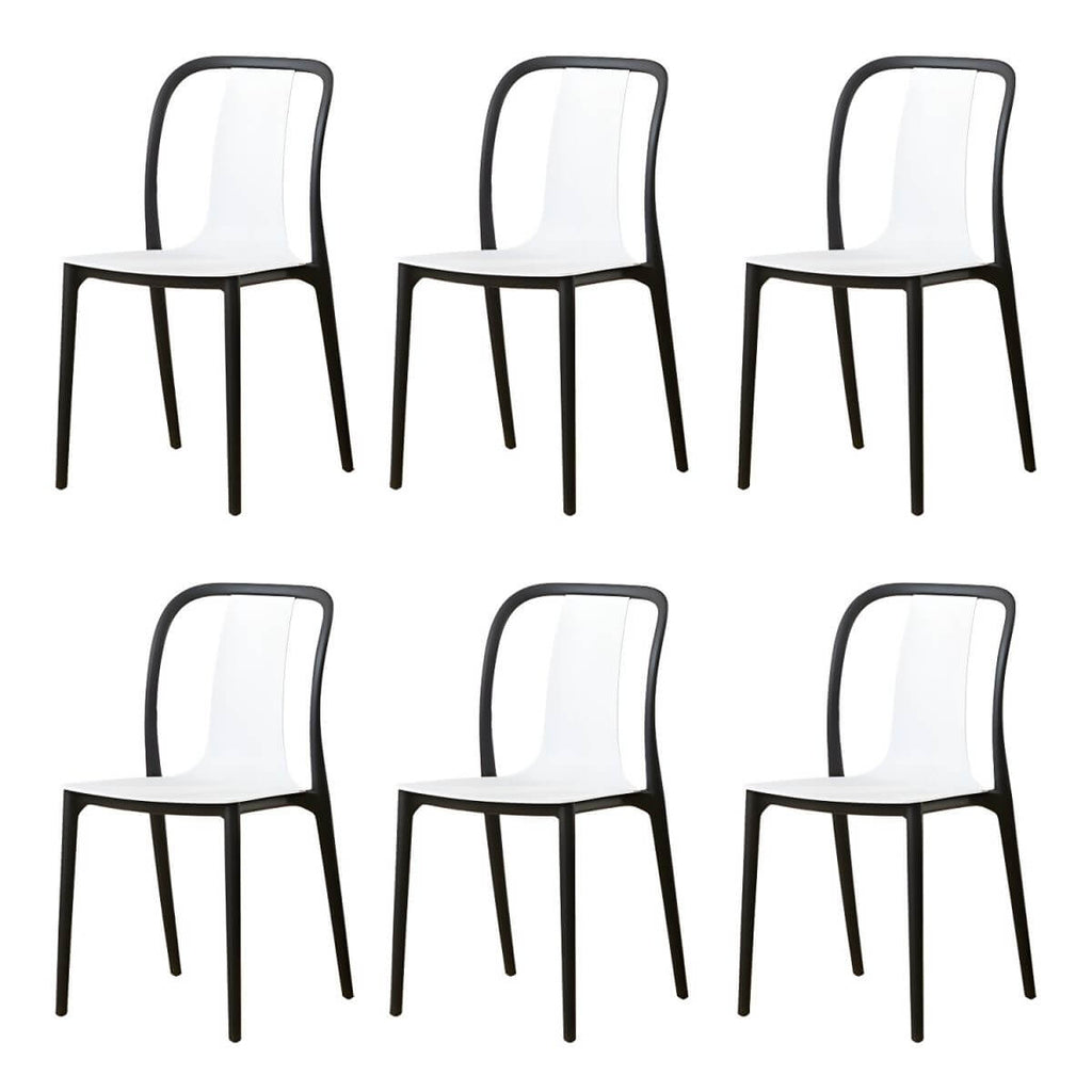 Low-back plastic and acrylic side chair with modern style for kitchen and dining areas