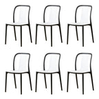 Low-back plastic and acrylic side chair with modern style for kitchen and dining areas