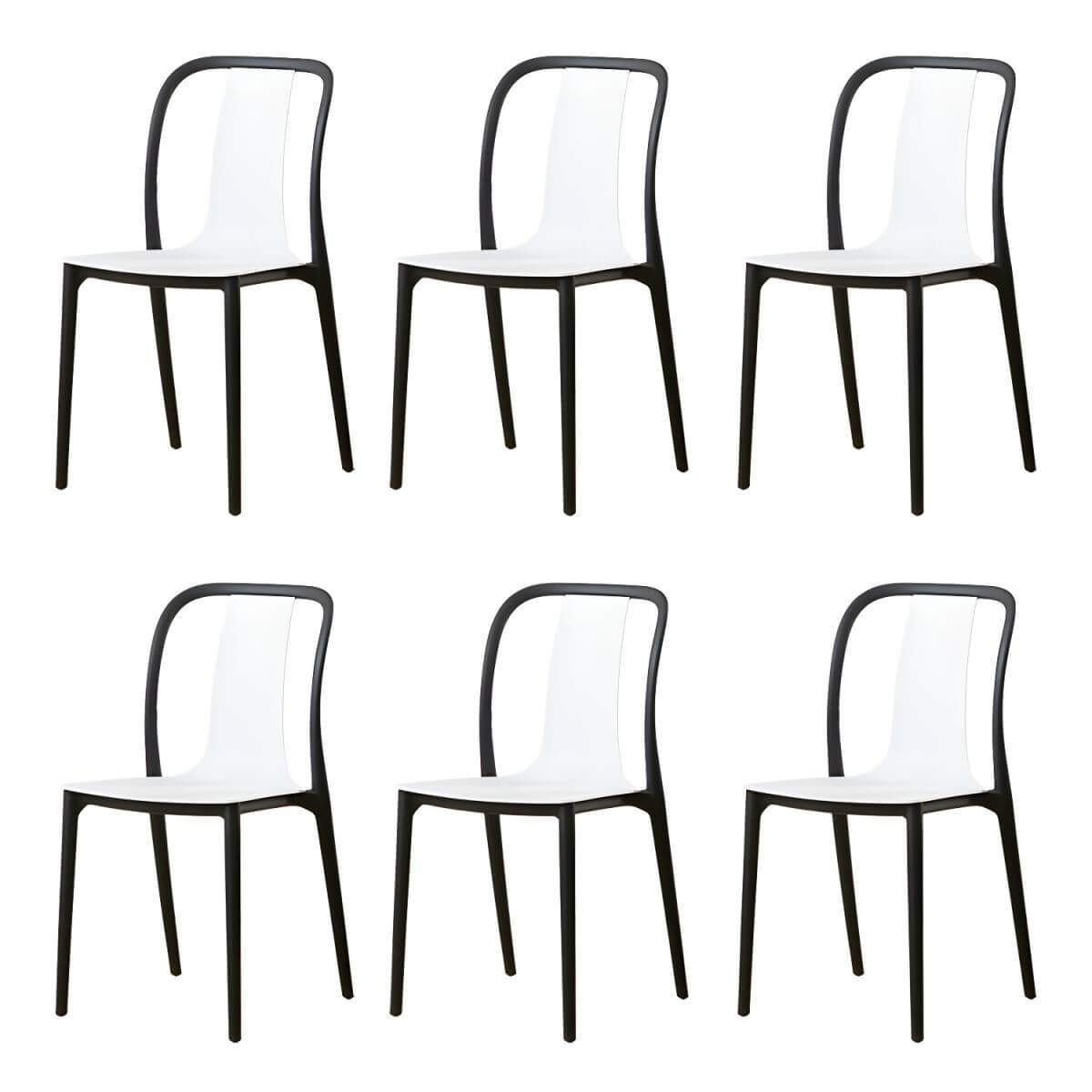 Low-back plastic and acrylic side chair with modern style for kitchen and dining areas