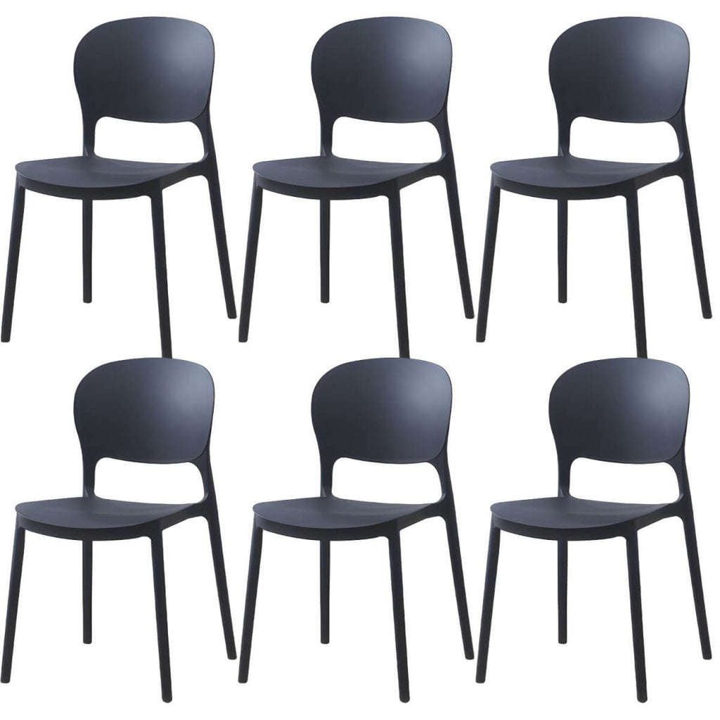 Scandinavian style stackable plastic and acrylic dining side chair for kitchen and dining