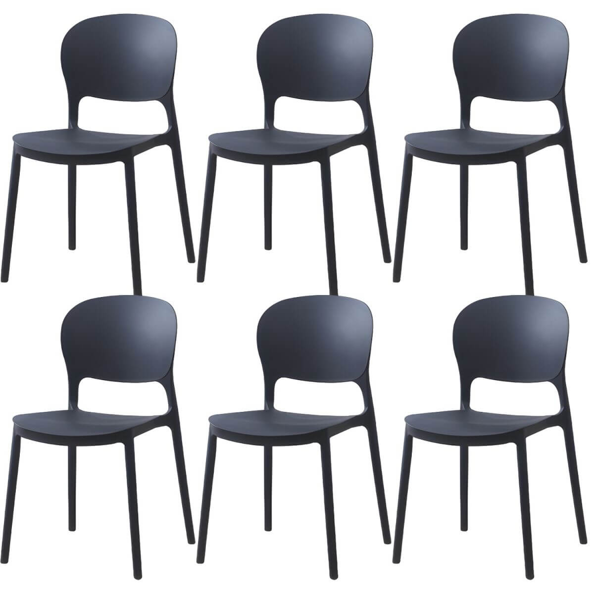 Scandinavian style stackable plastic and acrylic dining side chair for kitchen and dining