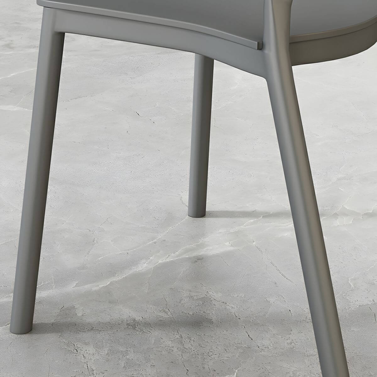 Scandinavian style plastic and acrylic side chair with low back for kitchen and dining