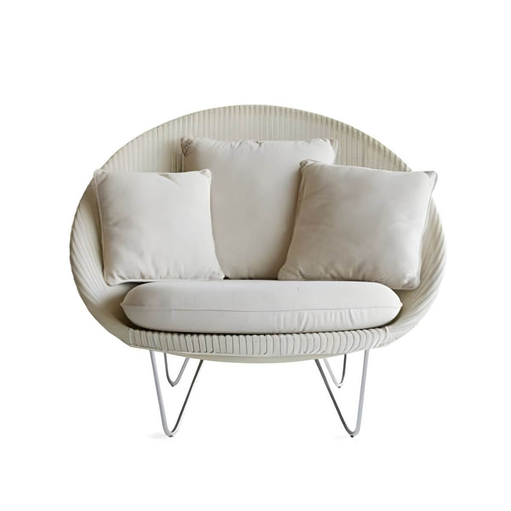 Contemporary woven back papasan accent chair with dimensions 41.34 by 33.86 by 36.61 inches