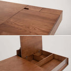 Danish Style Executive Desk, Walnut & Natural Finish