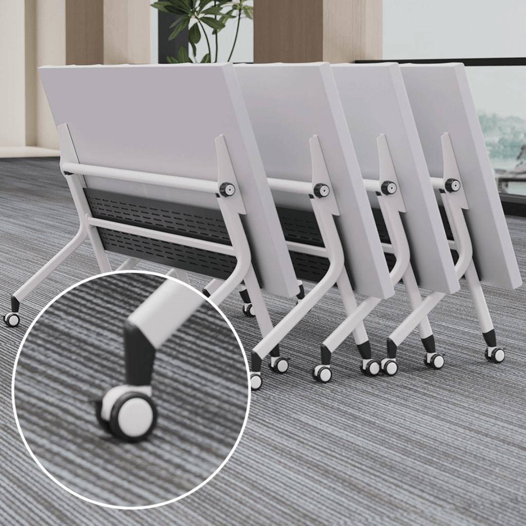 Foldable meeting table that is durable, lightweight, and easy to store