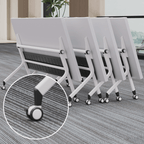 Foldable meeting table that is durable, lightweight, and easy to store