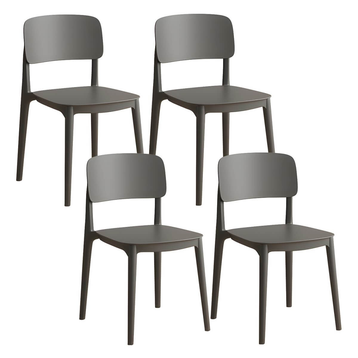 Scandinavian style stackable plastic and acrylic side chair for kitchen and dining