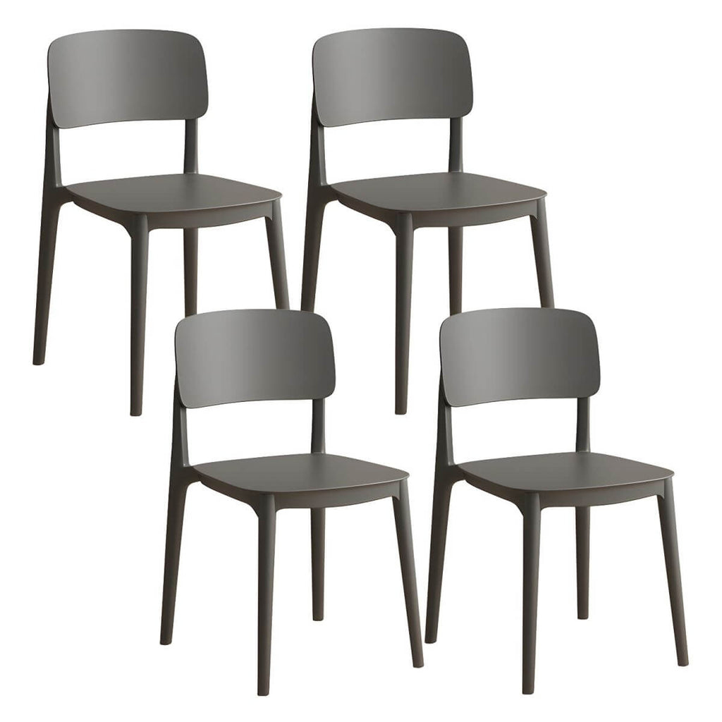 Scandinavian style stackable plastic and acrylic side chair for kitchen and dining