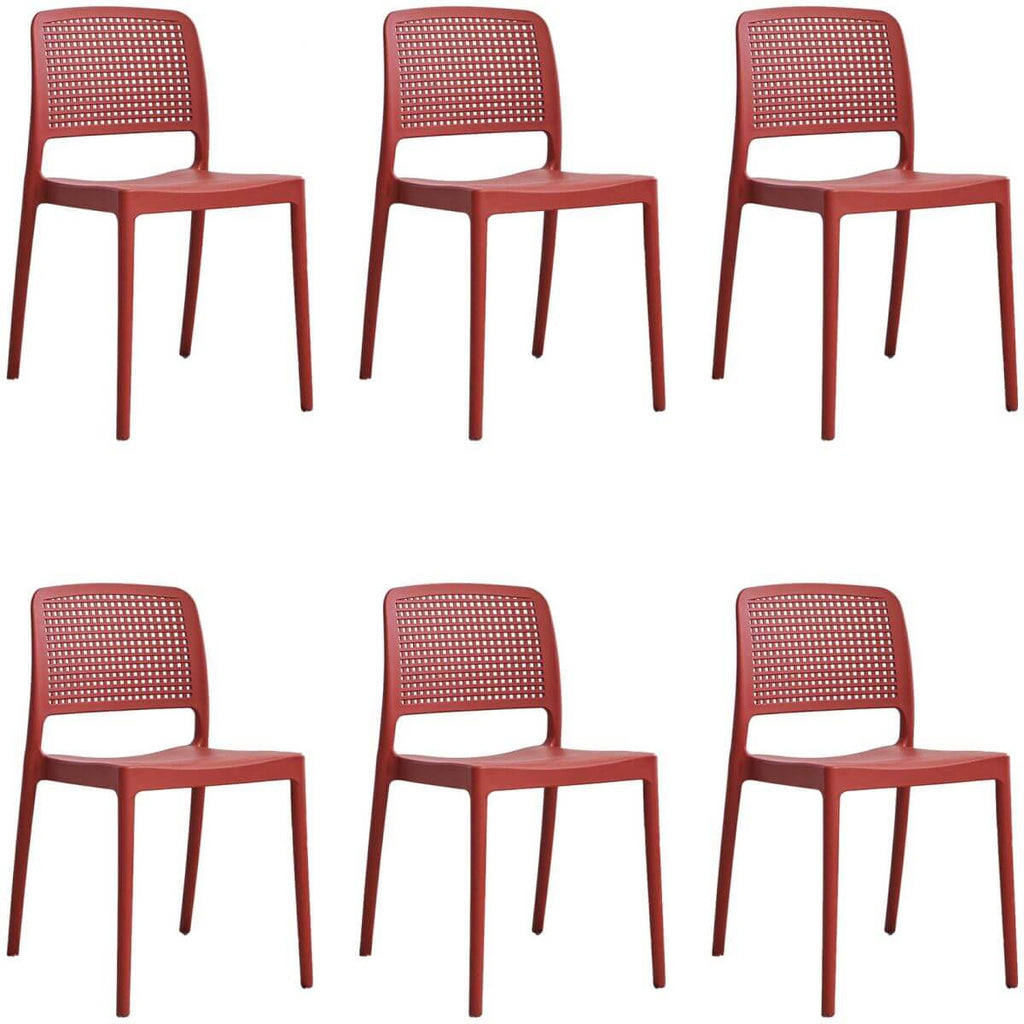 Stackable modern plastic and acrylic side chair for kitchen and dining use