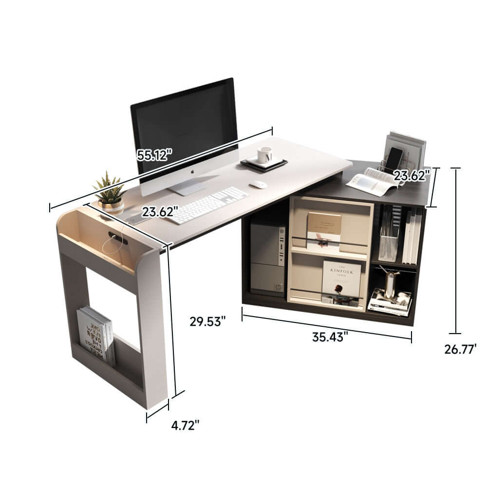 Luxury L-shaped corner desk designed for a home office workspace