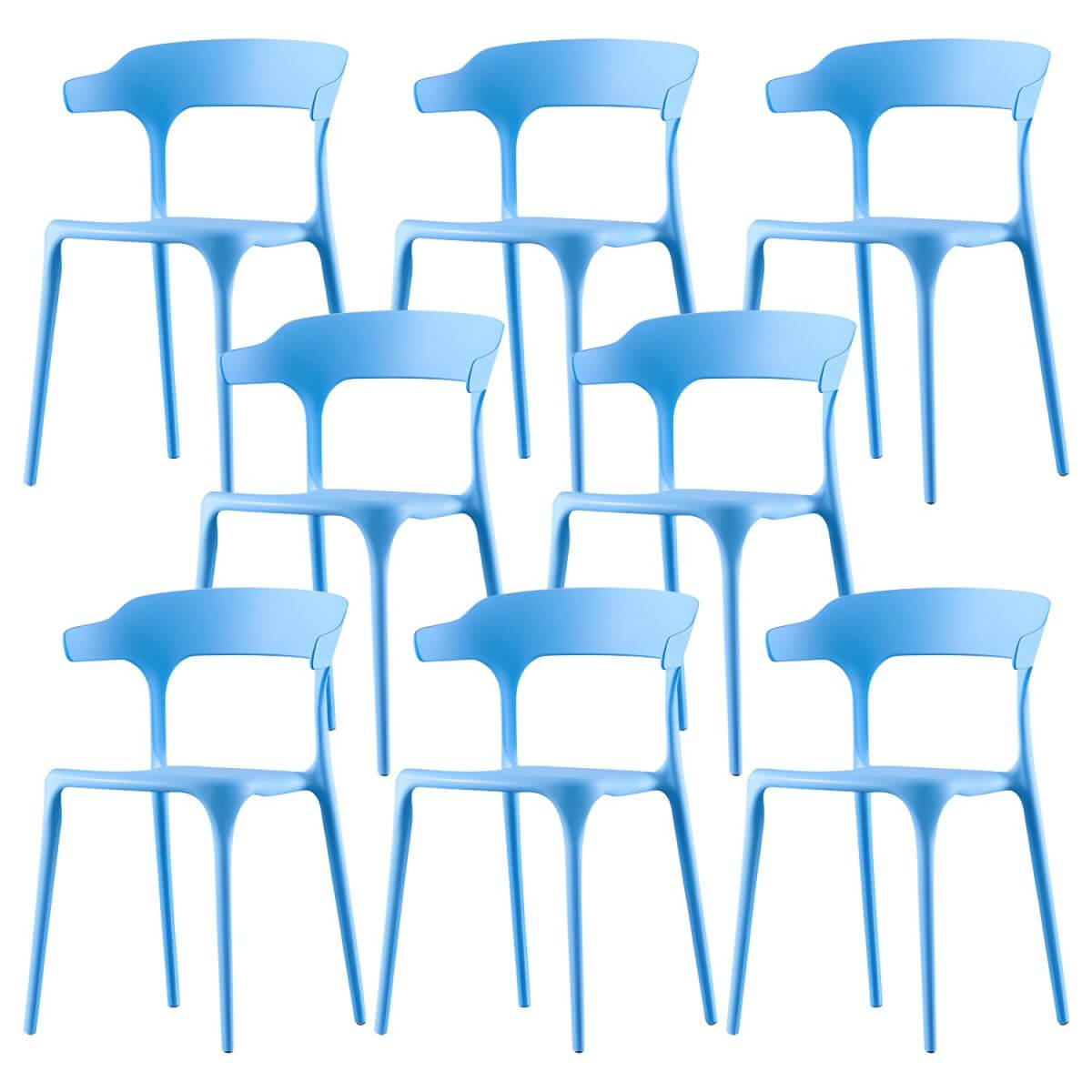 Stackable Nordic acrylic dining chair with backrest and acrylic legs