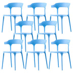 Stackable Nordic acrylic dining chair with backrest and acrylic legs