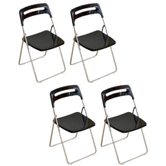 Collapsible Open Back Side Chair with Plastic & Acrylic Material - Modern Kitchen & Dining Dining Chairs