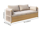 Modern outdoor swivel sofa set with aluminum frame and rope accents, includes coffee table in khaki