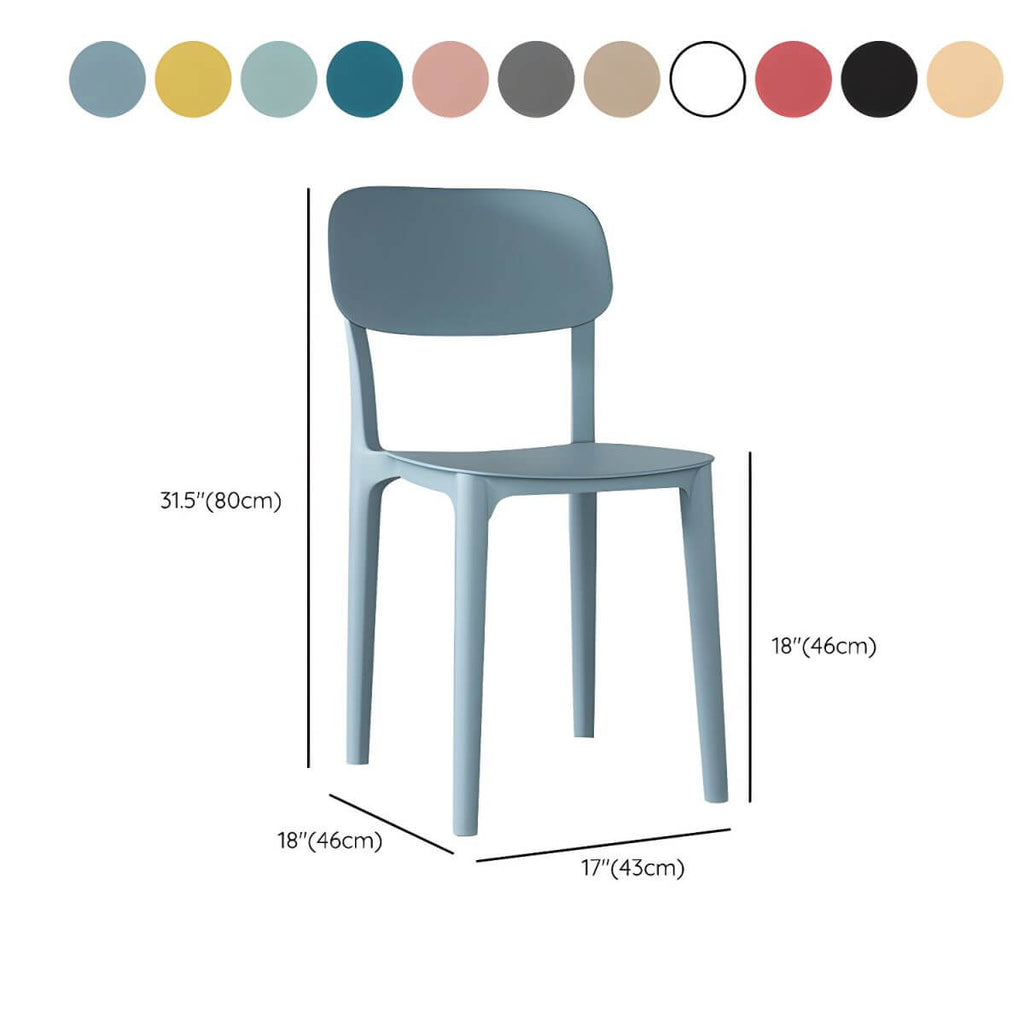 Stackable Nordic acrylic dining chair with backrest and acrylic legs