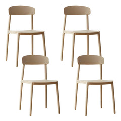 Scandinavian Style Plastic & Acrylic Kitchen & Dining Chair with Low Back Dining Chairs