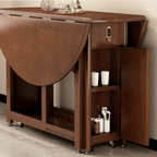 Solid wood folding dining set with smooth surface, easy mobility, and stable design